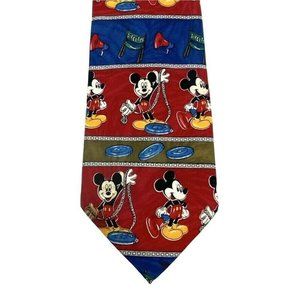 DISNEY Mickey Unlimited Mens Necktie 3.5" Red Blue
